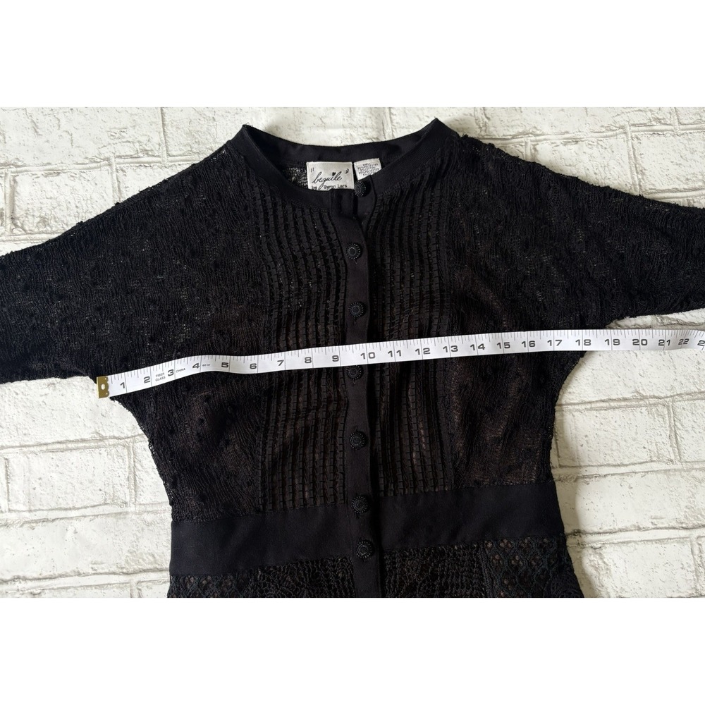Beguile Byron Lars Anthropologie Mona Knit Dress Long Sleeve Black sz 4 - Picture 12 of 15
